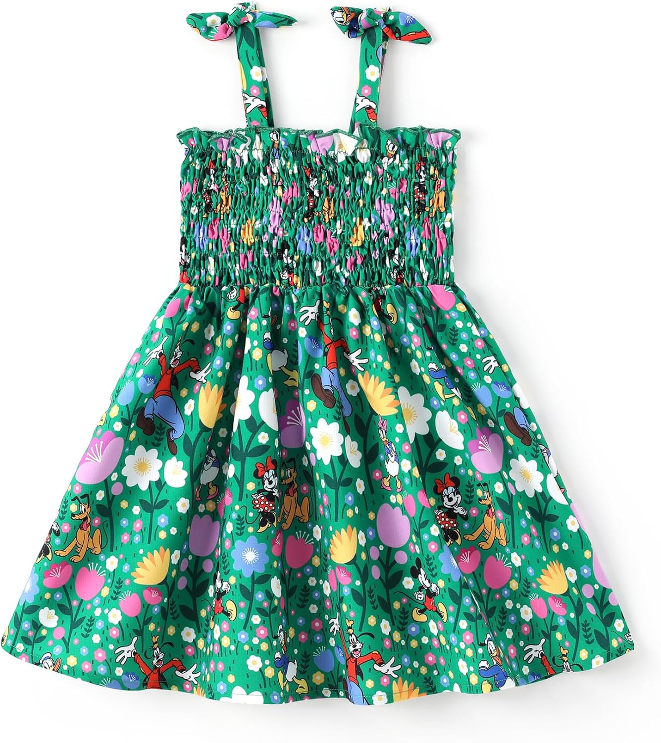 Princess Frozen Elsa Minnie Mouse Toddler Girl Dress Bow Strap Smocked Summer Outfit Birthday Party Clothes 2-6 Years