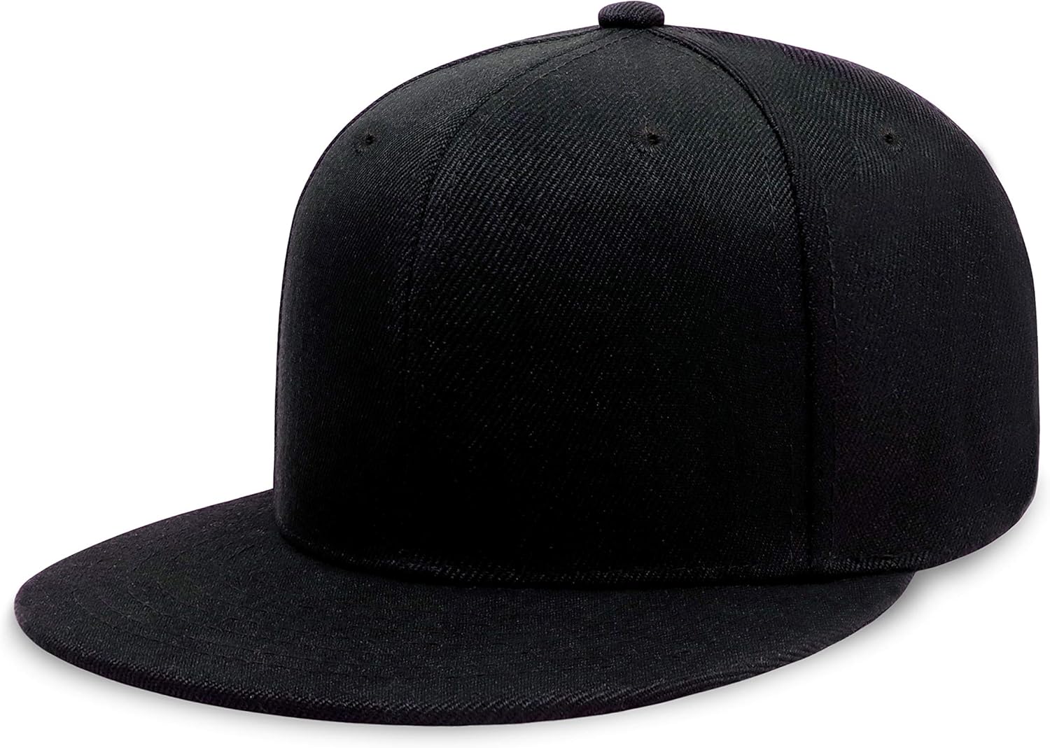 CHOK.LIDS Flat Bill Visor Classic Snapback Hat Blank Adjustable Brim High Top End Trendy Color Style Plain Tone Baseball Cap One Size Black removal