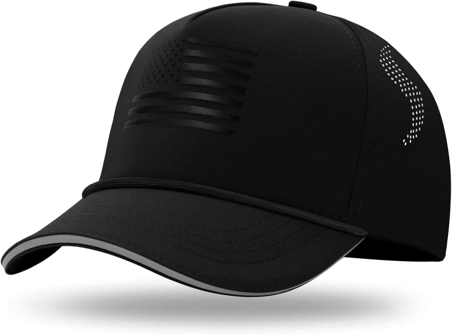 BROMZ Kids Youth American Flag Trucker Hat, Waterproof Quick Dry Snapback Hats, USA Baseball Cap for Boys Girls 5-15 Years