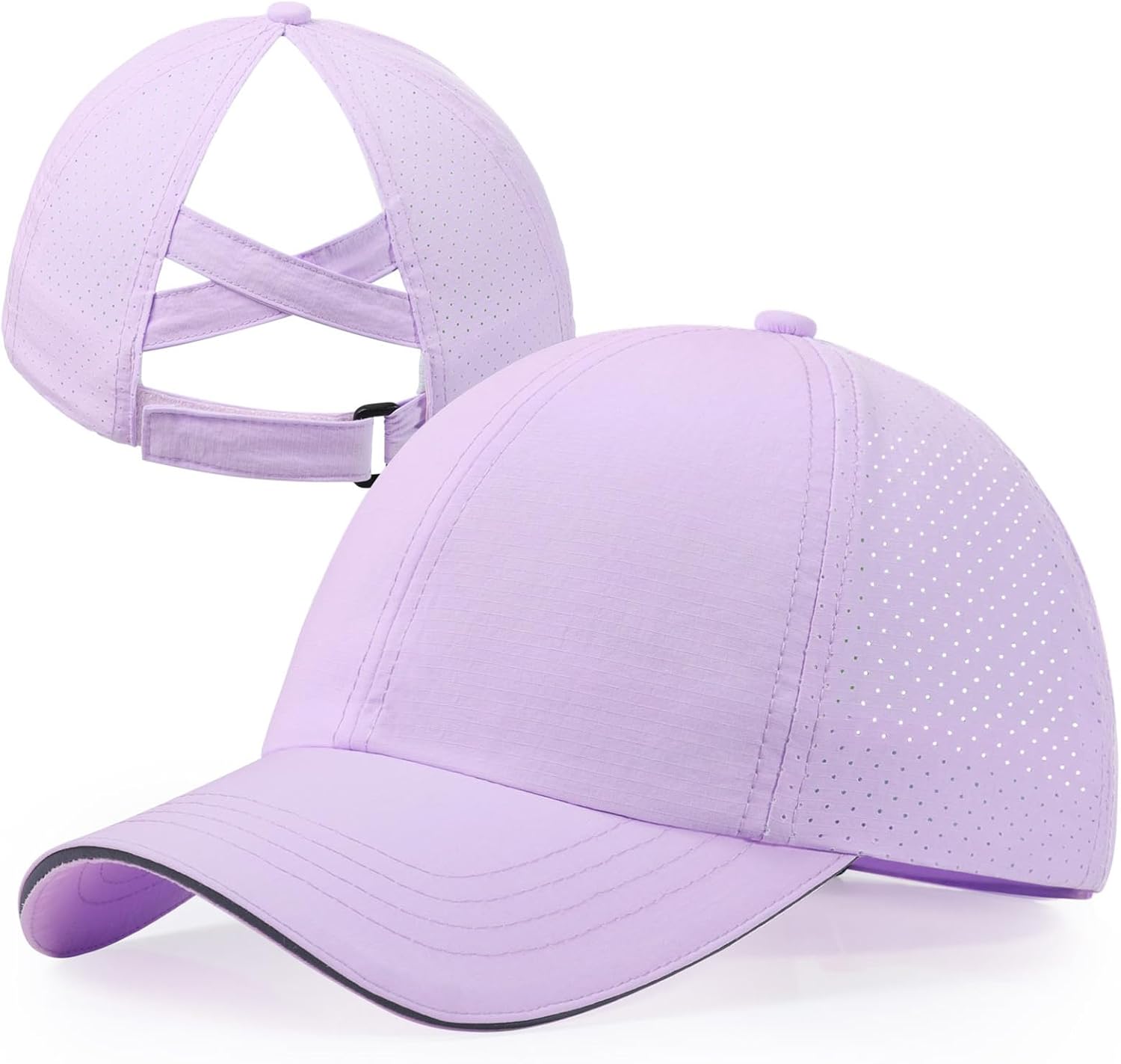 Girls Criss Cross Ponytail Hat Mesh Baseball Cap Kids Quick Dry Ponycap Hats Outdoor Summer Sports Hat Age 7-12
