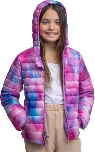 Lands' End Kids Full Zip Lightweight Thermoplume Hooded Jacket (S-XL) Small African Violet