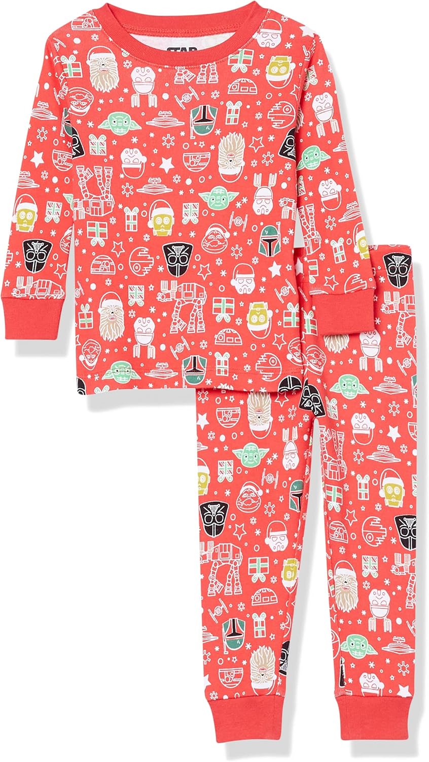 Disney - Marvel - Star Wars Boys and Toddlers' Snug-Fit Cotton Pajama Sleepwear Sets, Multipacks 1 Star Wars Holiday - Baby and Kids 5