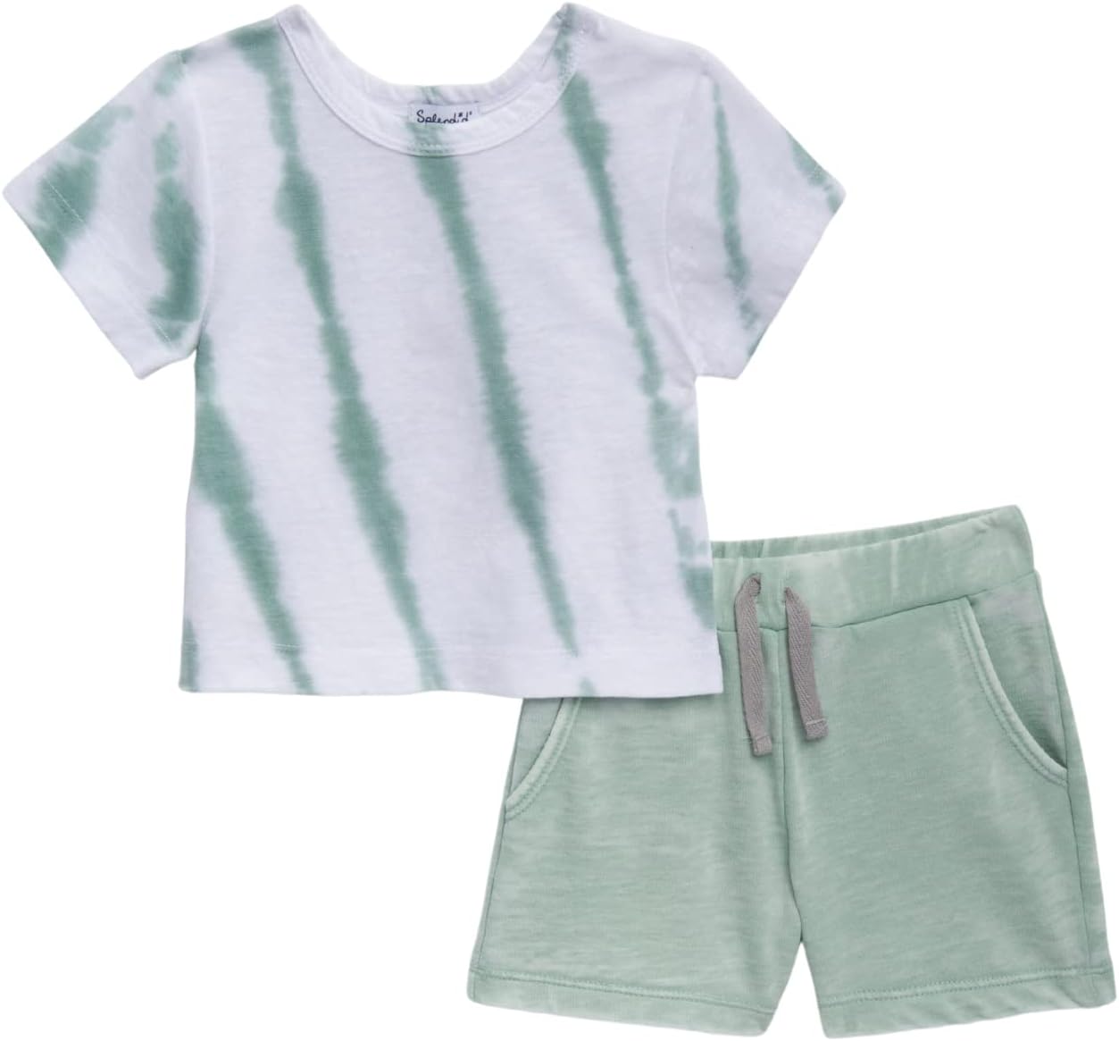 Baby-girls Ocean Mist Tie Dye Short Sleeve SetShort Sleeve Set 3-6M Moss Tie Dye