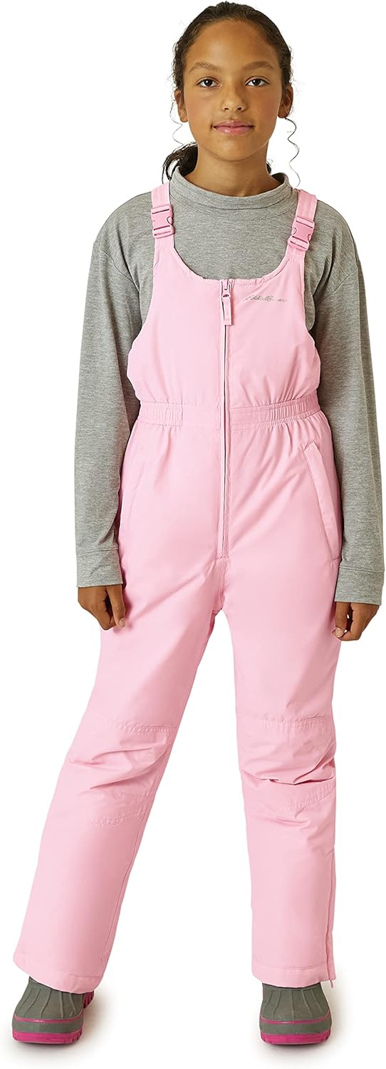 Kids Snow Bib - Insulated Waterproof Kids Snow Suit - Cozy Outdoor Activewear Overalls for Girls and Boys (3-16) 16 Soft Pink