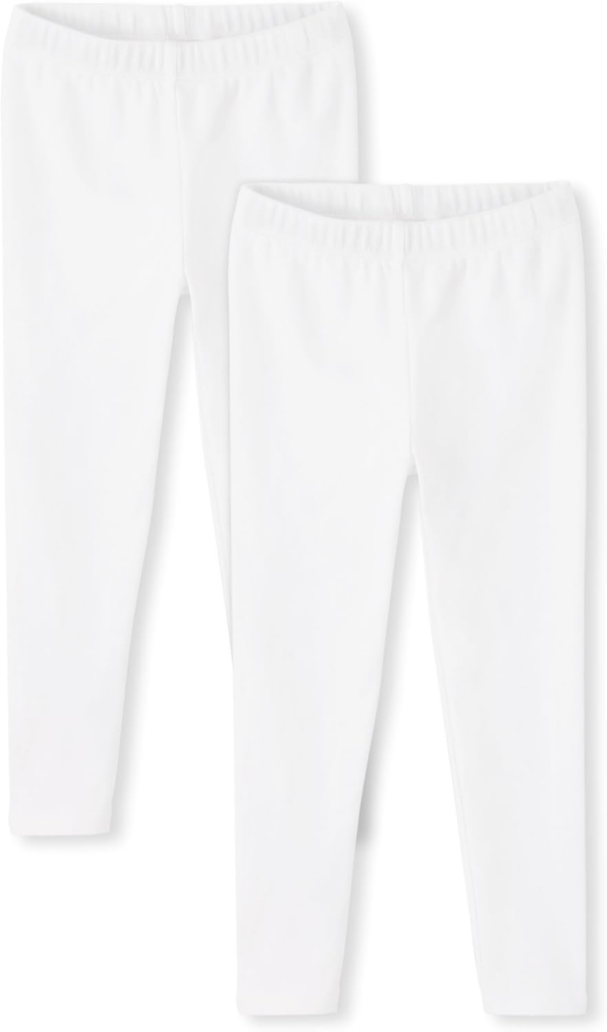 Girls' and Toddler Pull on Leggings,multipacks 2T White/White 2-pack