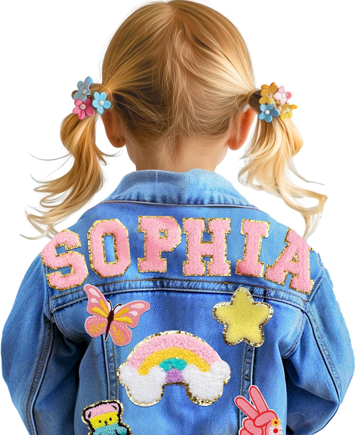 Personalized Kids Denim Jacket with Names, Custom Long Sleeve Jean Jacket, Boys' & Girls' Outerwear Jackets, 1-8 Year Old Toddler Girl Clothes, Personalized Girl Boys Birthday Christmas School Gifts