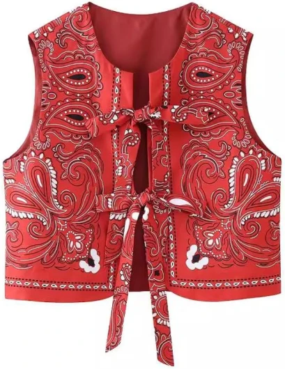 Women's Coquette Y2K Vest Floral Fairycore Cardigan Bow Tie Front Aesthetic Sweater Cottagecore Kawaii Clothing Red Small