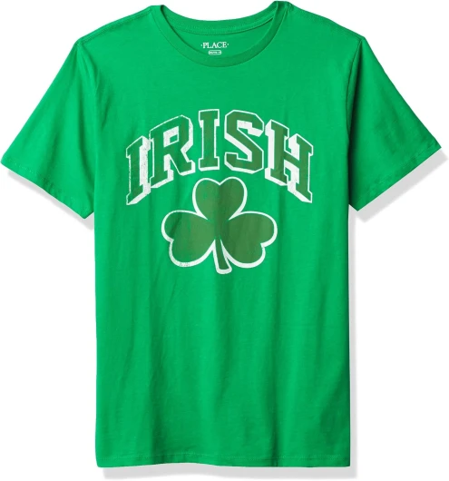 The Children's Place Unisex Child Irish Graphic Tees T-Shirt, Shamrock 1, XX-Large US