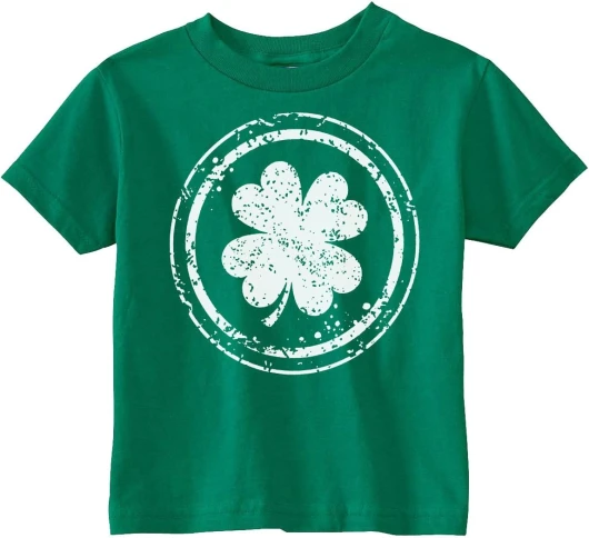 Custom Kingdom Baby Boys Girls Shamrock Four Leaf Clover St Patricks Day T-Shirt 5T Green