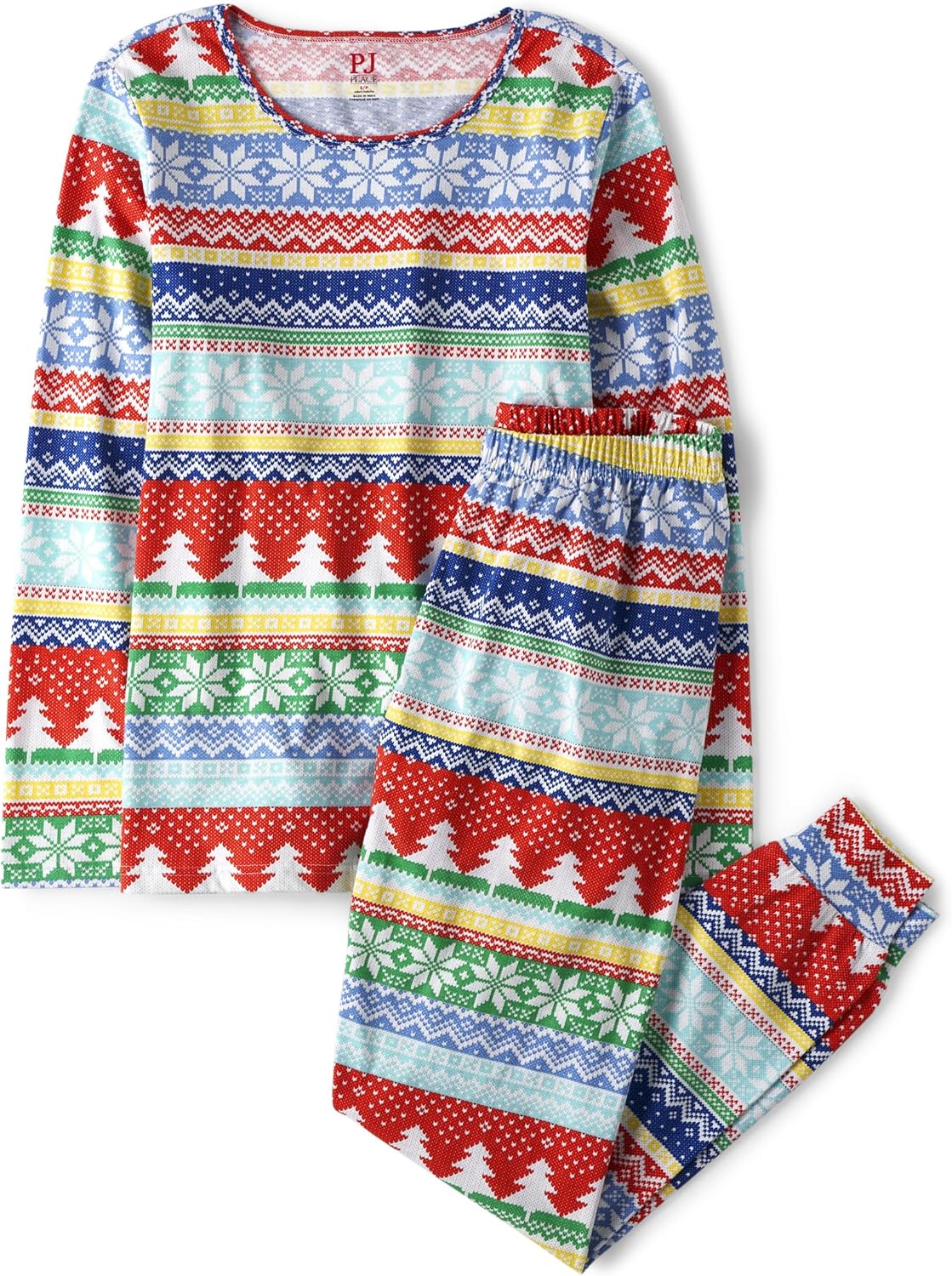 The Children's Place Baby Holiday Pajamas, Cotton Adult Medium Multi Fairisle-adult