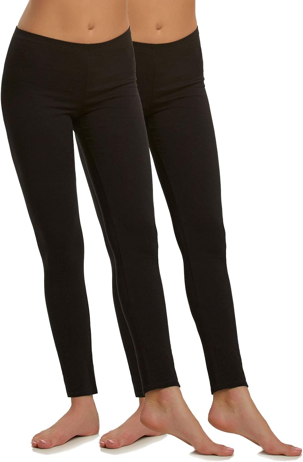 Cotton Modal Leggings - Cotton Leggings for Women - Extra Lightweight Large Black