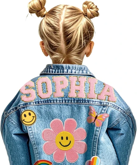 Personalized Kids Denim Jacket with Names, Custom 1-14 Years Old Girls Boys Spring&Fall Outerwear Jackets