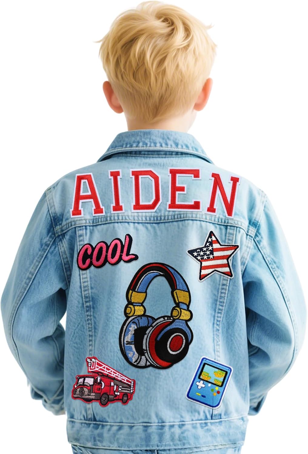 Personalized Kids Denim Jacket with Names, Birthday, Easter, Christmas Gifts for Toddler Girls 1-14 Years Boys