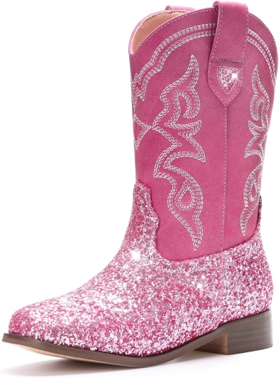 Toddler Girls Cowboy Boots - Cowgirl Western Boot for Kids Mid Calf Riding Shoes Little Kid/Big Kid 10 Toddler Rose Pink