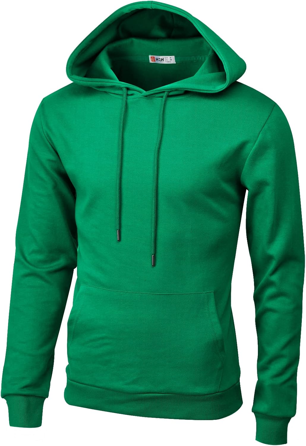 Men's Pullover Hoodie Lightweight Long Sleeve with Kangaroo Pocket Slim Fit Basic Casual Sweatshirt Cmohol092-kellygreen Large