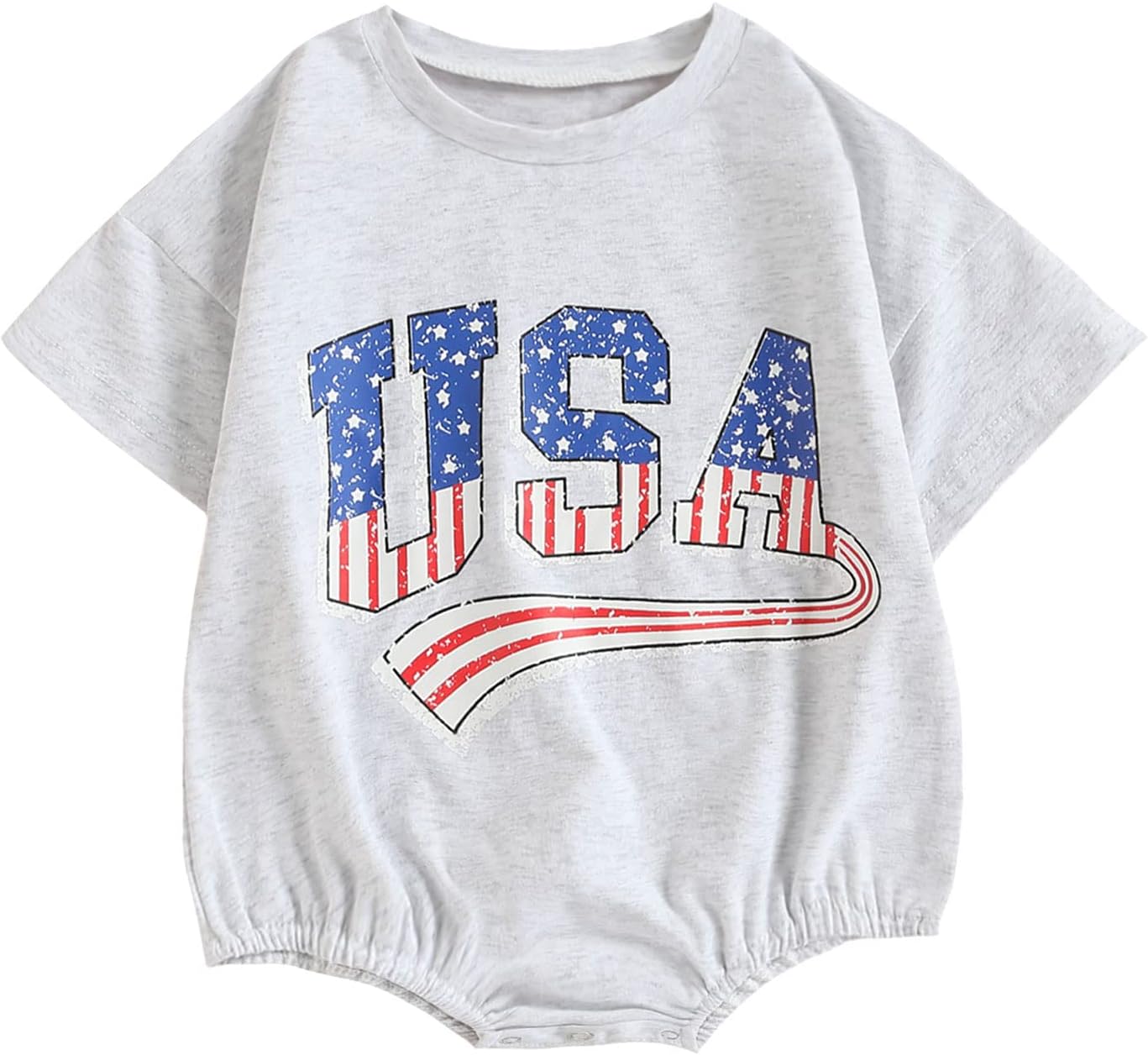 4th of July Baby Boy Girl Outfit Newborn Toddler Bubble Romper Retro Fourth Of July Clothes A Usa Romper Gray 12-18 Months