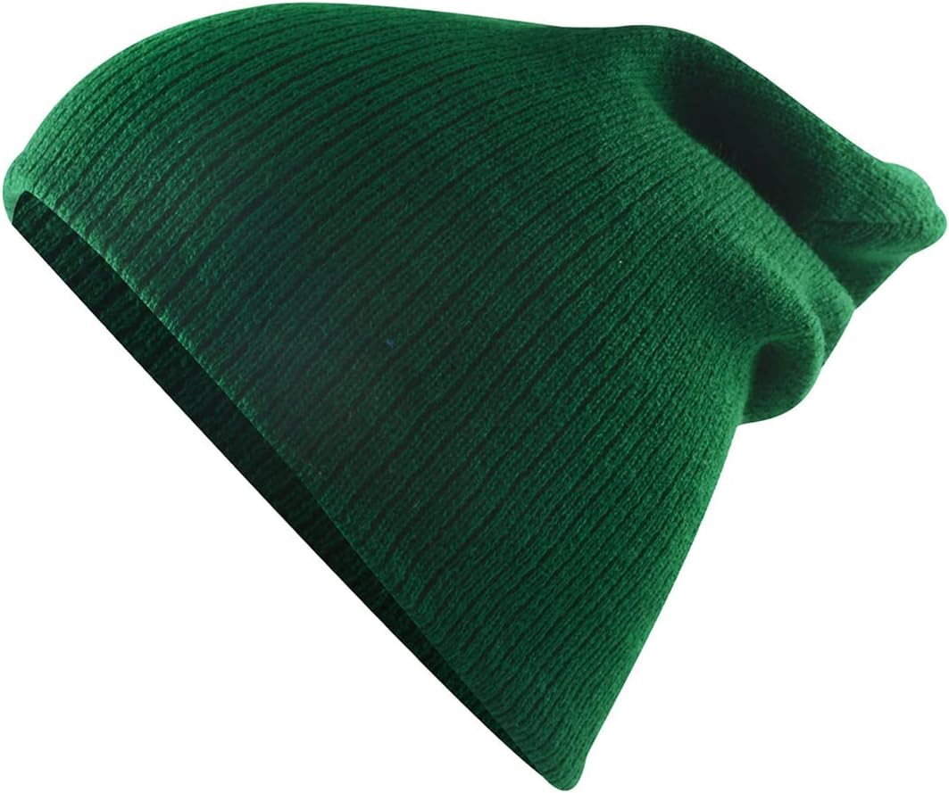 Kid's Soft Slouchy Beanie Hat Toddlers Winter Cute Cuff Baggy Hip-hop Hat Boys Girls Youth Knit Skull Cap One Size A Dark Green