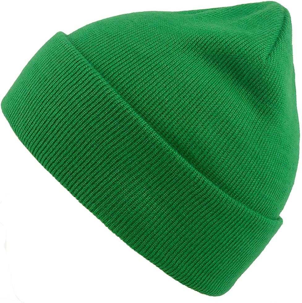 Slouchy Beanie Cap Knit hat for Men and Women One Size Kelly Green
