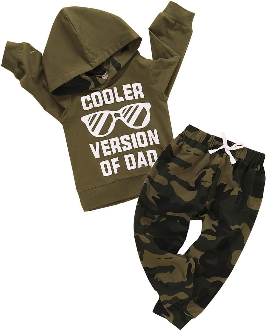 Toddler Baby Boys Clothes Letter Printed Hoodie Sweatshirt Tops+Camouflage Long Pants 2PCS Outfits Set A-green 3-4T