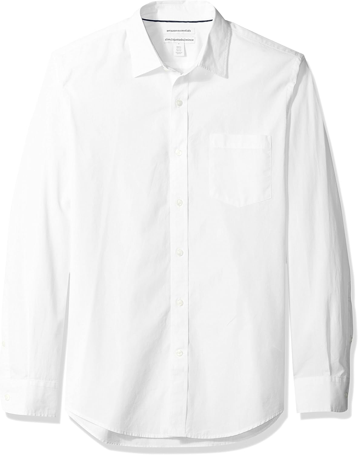 Men's Slim-Fit Long-Sleeve Poplin Shirt Medium White