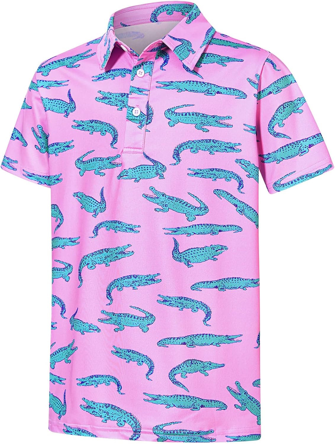 Boys Performance Polo Shirt Short Sleeve Golf Clothes for Active Casual Size 5-14 Blue Light Pink 5-6 Years