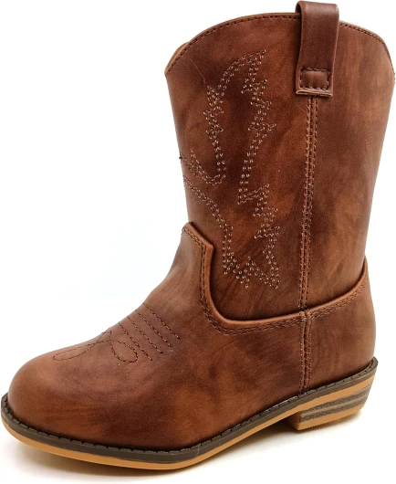 ICEBIRDS Little Kid's and Toddler Western Cowboy Boot 10 Little Kid Cowboy Brown
