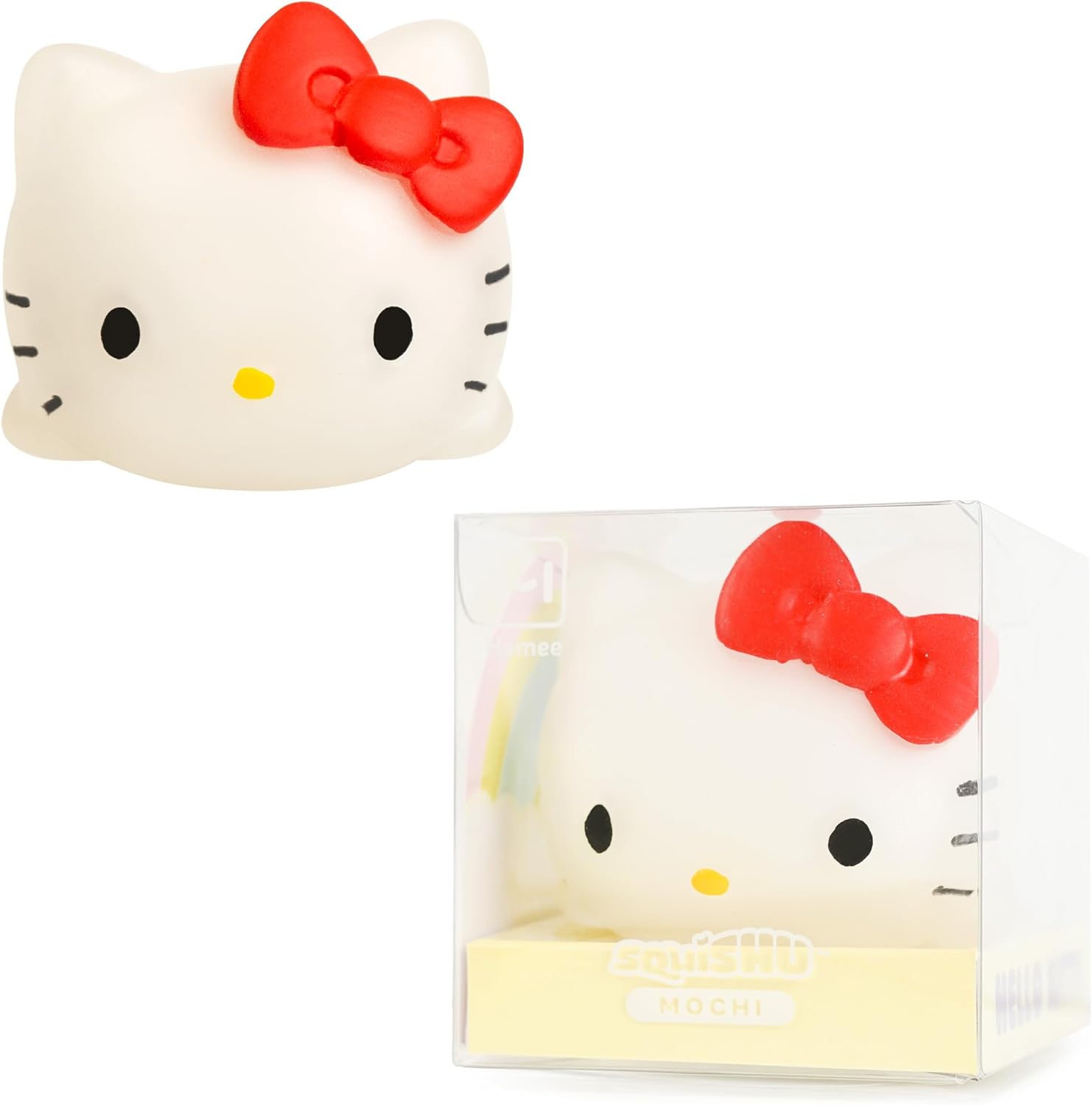 SquiSHU Sanrio Hello Kitty and Friends Squishy Toy - [Pull Stretchy Dough Fidget Sensory Toy] [Soft Squeeze Ball] Relaxing Fun Gift for Kids, Adults - Hello Kitty