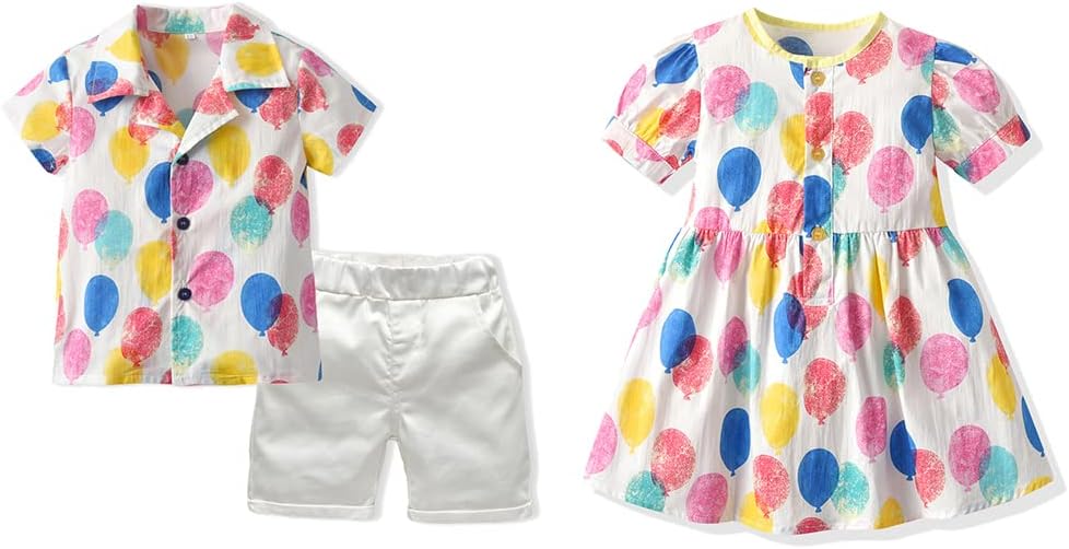 Baby Boys Girls Brother and Sister Matching Outfits Clothes Toddler Boys Casual Suits Cute Girl Dresses 5T Pink-boy