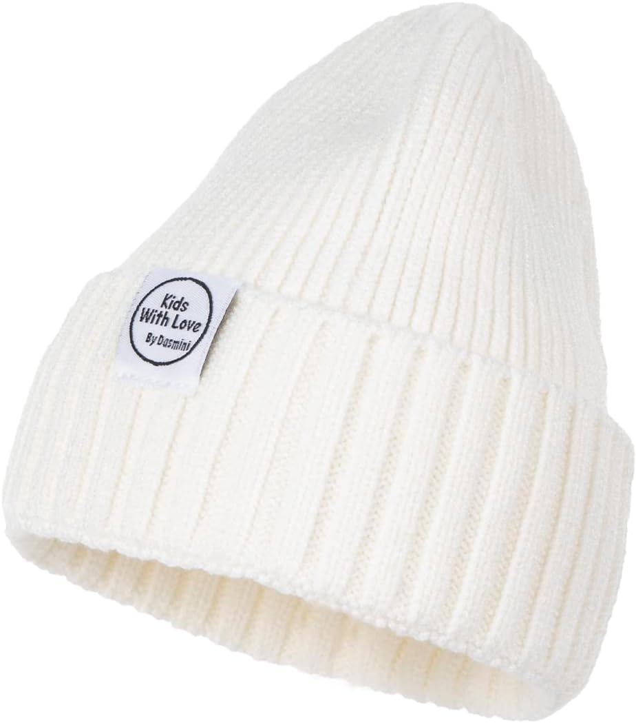 Baby Beanie Toddler Winter Hat Infant Babies Newborn Kids Beanies Knit Hats Girl Boy 0-6 Months Ivory