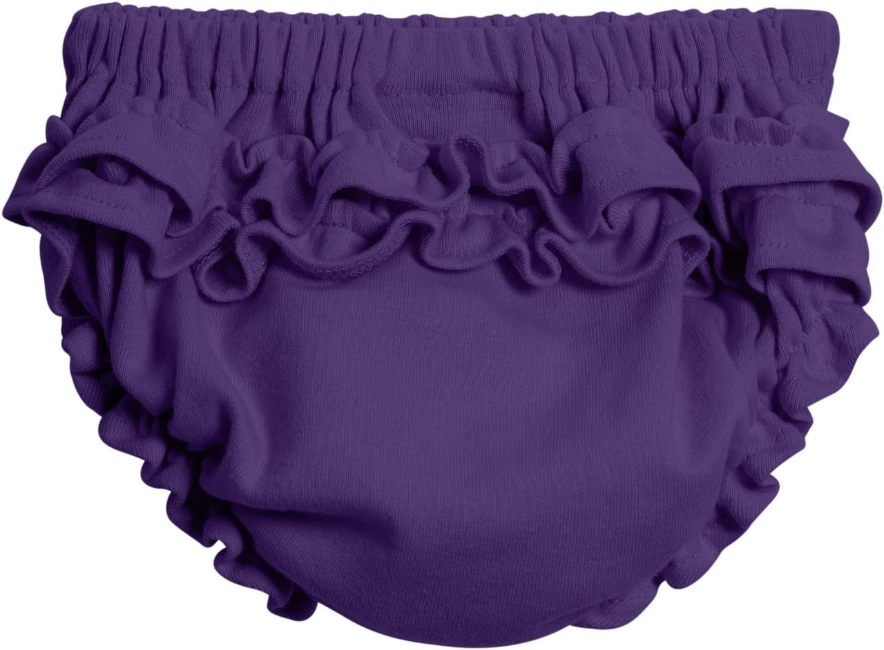 Girls Soft Cotton Ruffle Diaper Cover 2T Purple