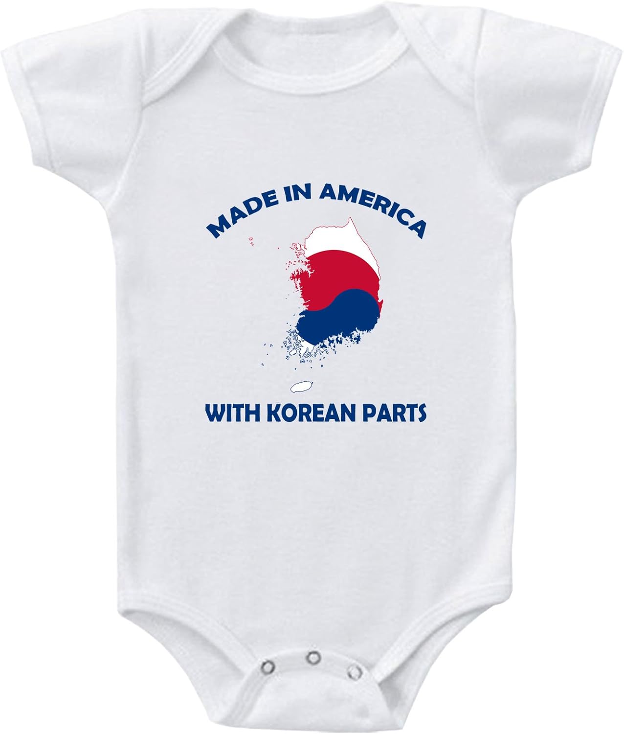 Baby Bodysuit Made in America with Korean South Parts Boy & Girl Clothes White 6 Months