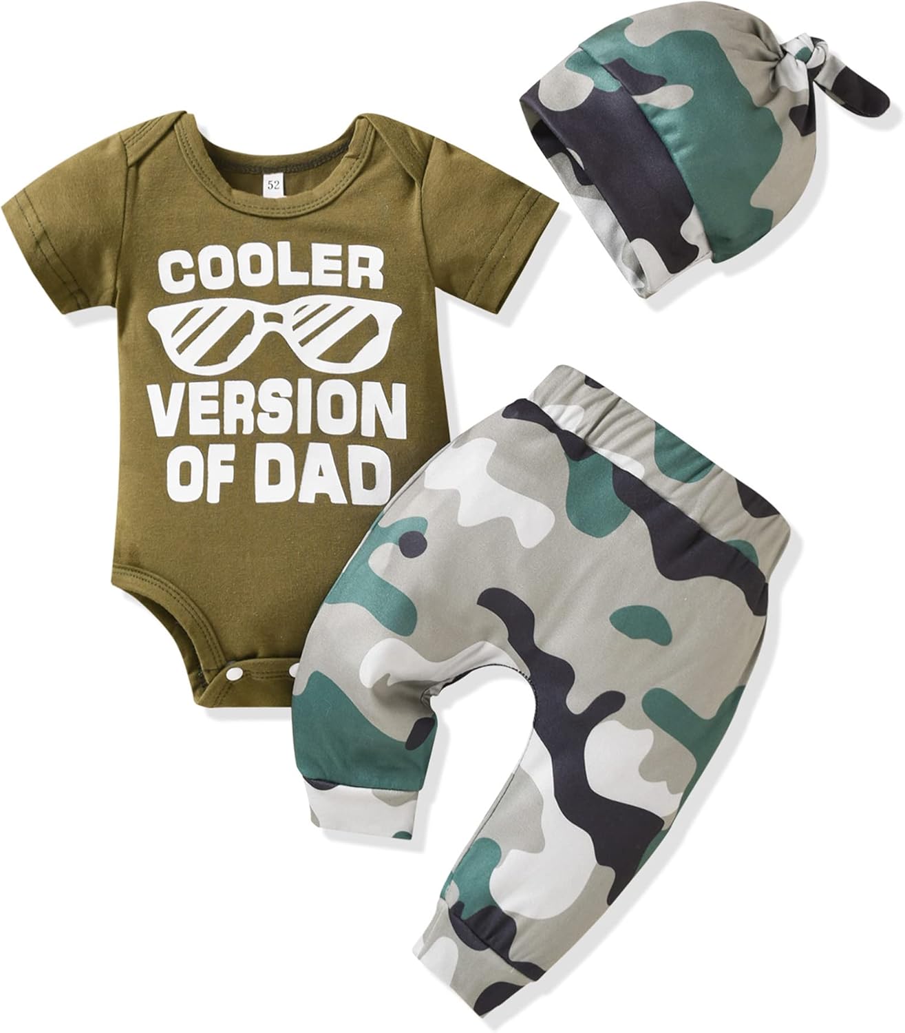 Preemie Newborn Infant Baby Boys Girls I Am New Here Bodysuit Pant Hat for Unisex Outfits Preemie Short-sleeve Cooler Version of Dad