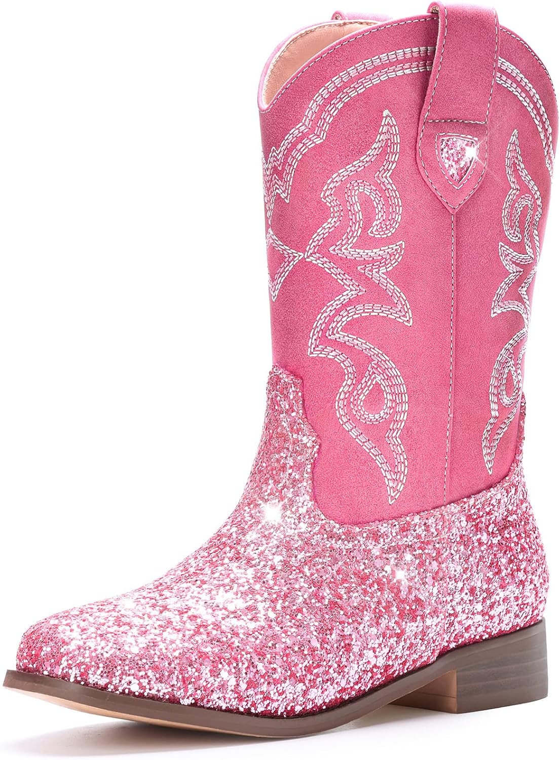 Toddler Girls Cowboy Boots - Cowgirl Western Boot for Kids Mid Calf Riding Shoes Little Kid/Big Kid 10 Toddler Rose Pink