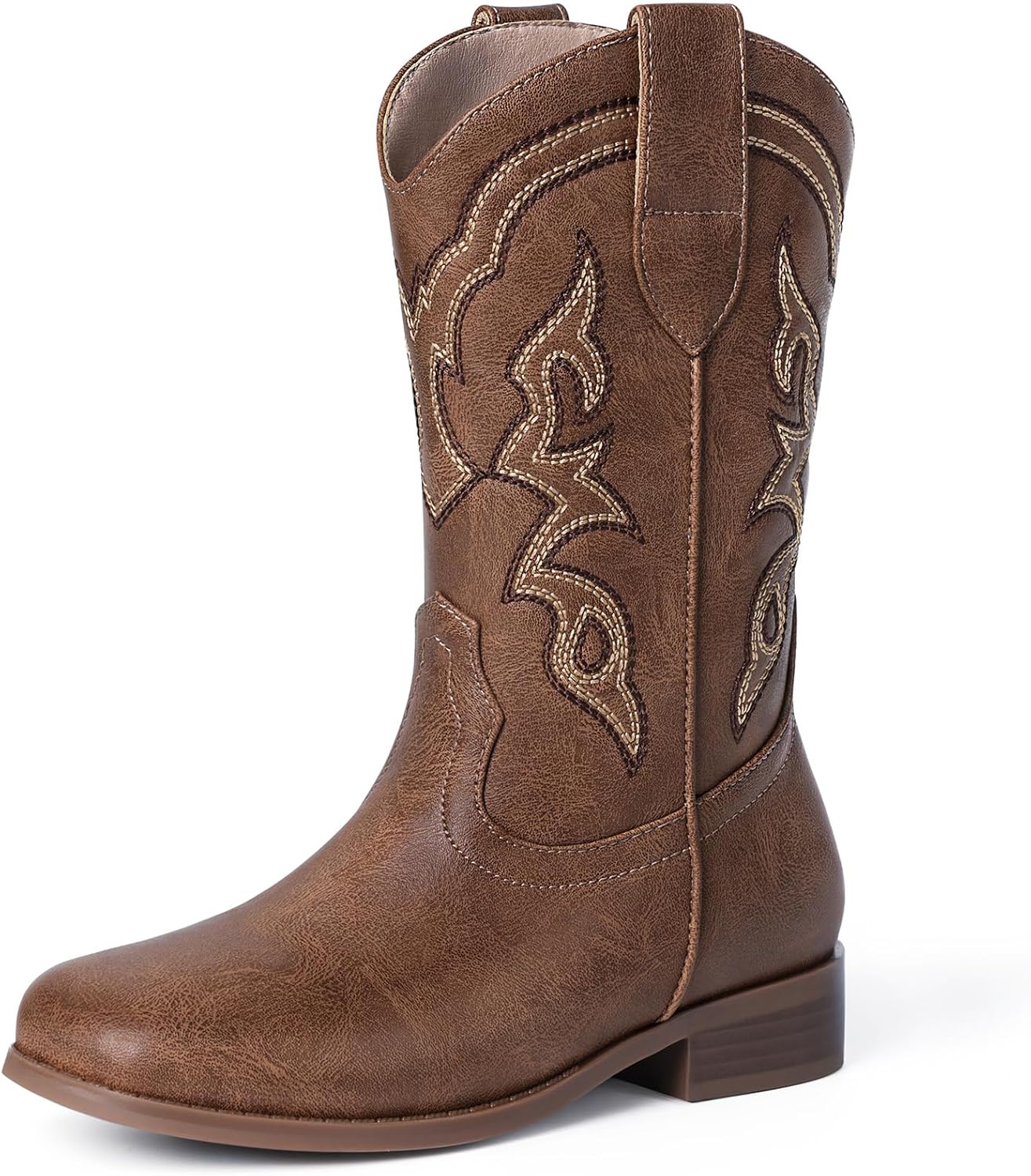 Toddler Girls Cowboy Boots - Cowgirl Western Boot for Kids Mid Calf Riding Shoes Little Kid/Big Kid 10 Toddler Brown