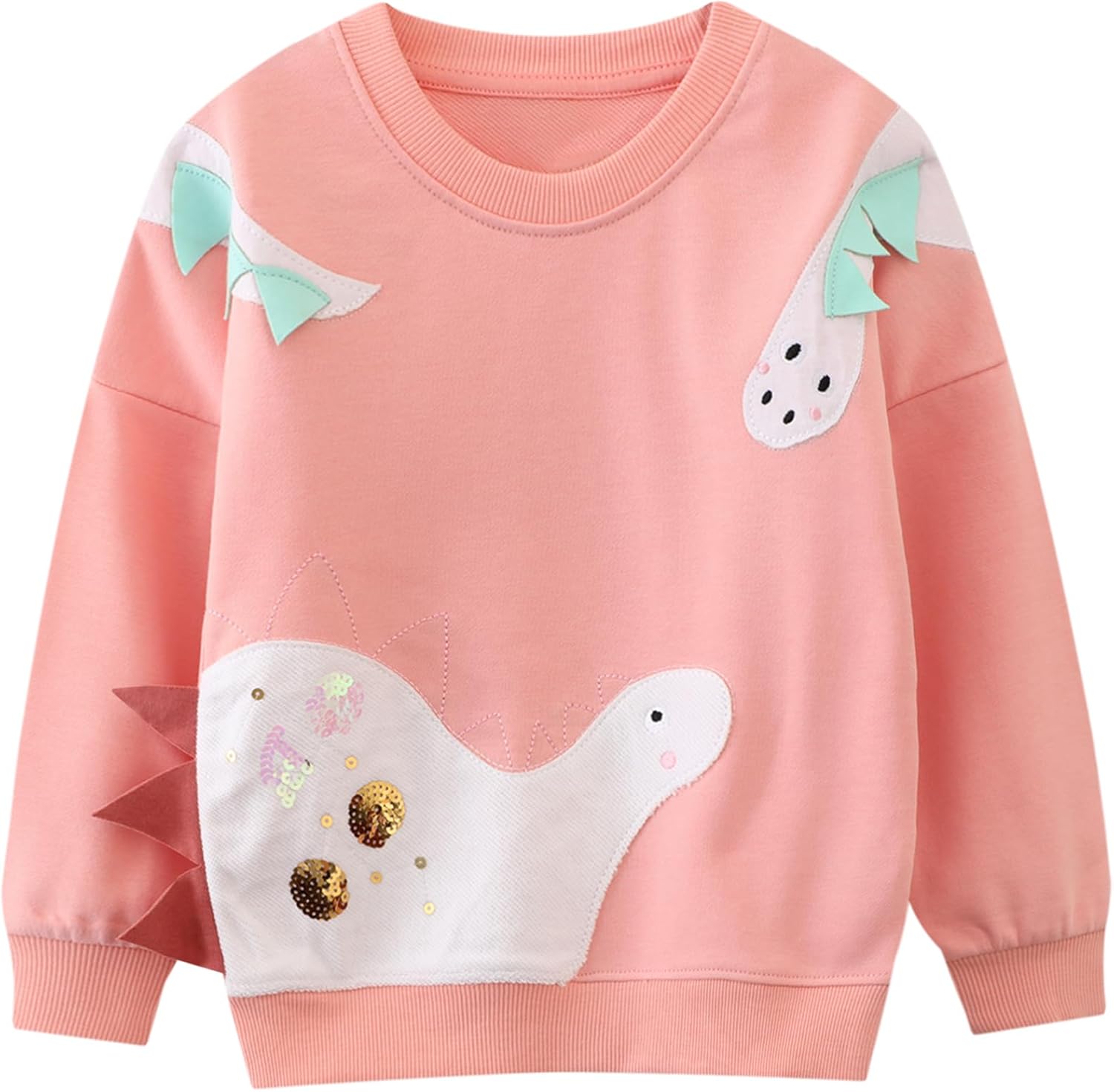 Unisex Kids Cute Cartoon Cotton Sweater Shirt 4T White Dinosaur