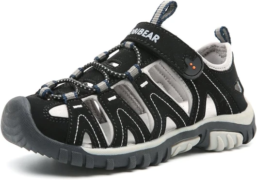 Boys Girls Sport Water Sandals Closed-Toe Outdoor(Toddler/Little Kid/Big Kid) 6 Toddler Black