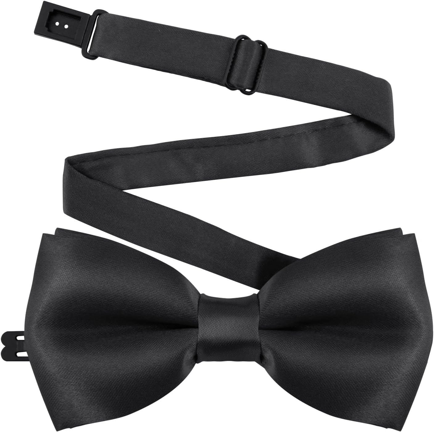 Adjustable Kids Bow Tie Pre-tied Bowtie Classic Solid Color Children Bow Tie Neck Bowtie for Kids Wedding Party Photo Black