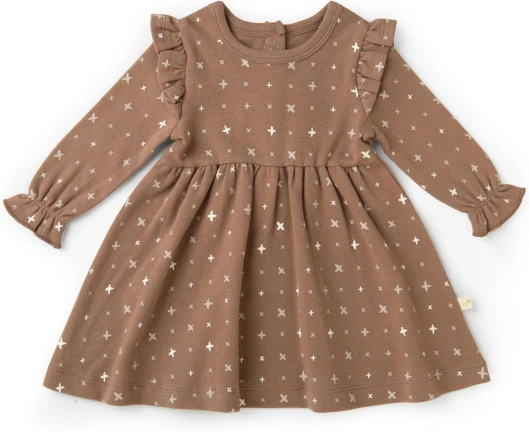 GOTS Organic Cotton Dress Girls Twirly Dress Play Party Holiday Dinner Toddler Baby Girl 0-6 Months Sparkle