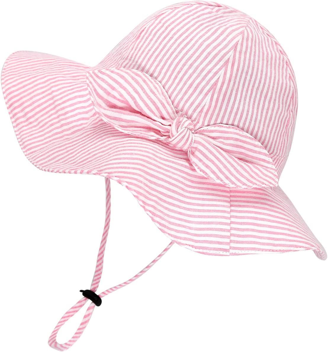 Toddler Kids Baby Girl Sun Hat Floppy Cotton Summer Hat 50+ SPF Protective 12-24 Months 202203/Stripe/Pink