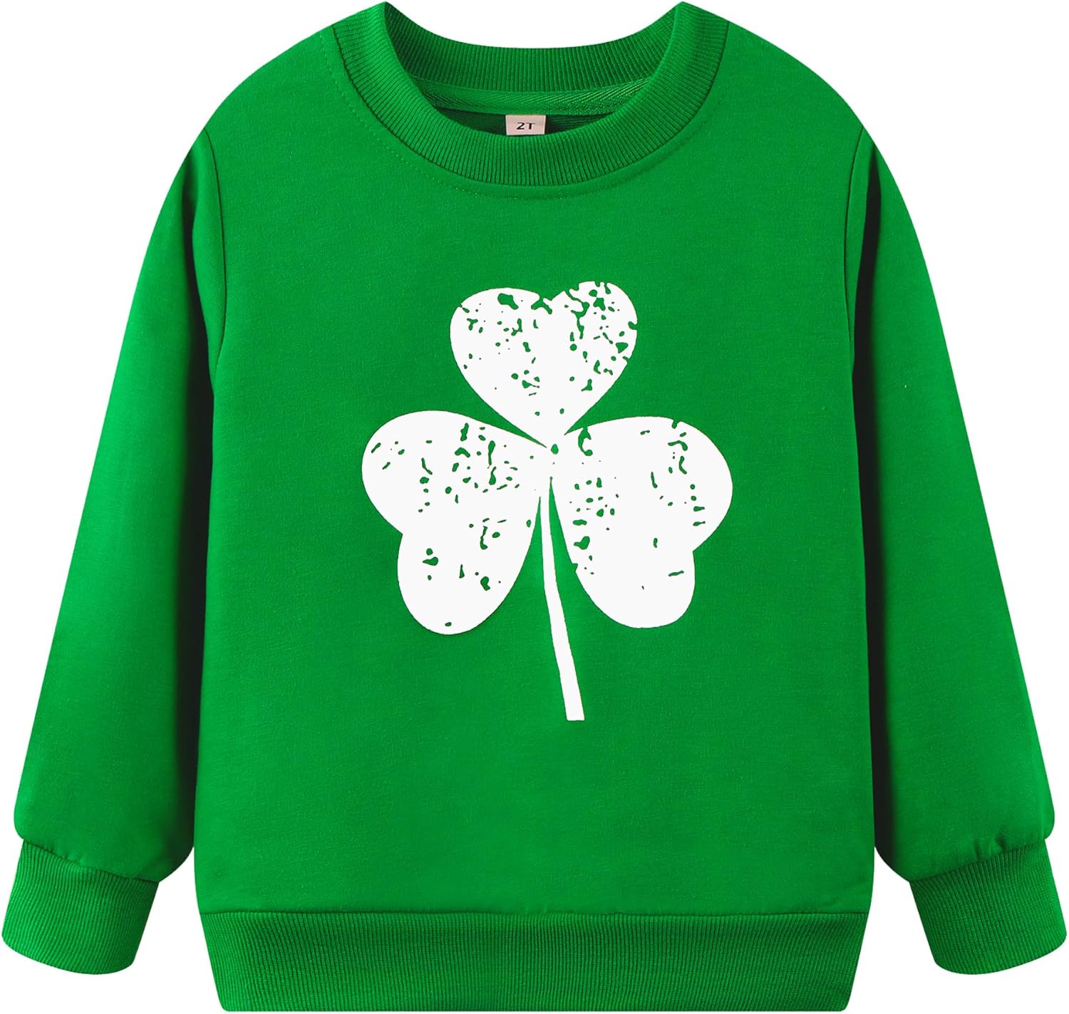 Akyzic Boys Sweatshirts Cotton Long Sleeve Crewneck Pullover Toddler Kids Winter Warm Shirt Sweater Tops 3t-8t 6 Years Clover/Green