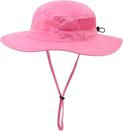 Outdoor UV Sun Hat for Toddler Baby Kids Safari Fishing Hat UPF 50+ 4-6 Years Hot Pink