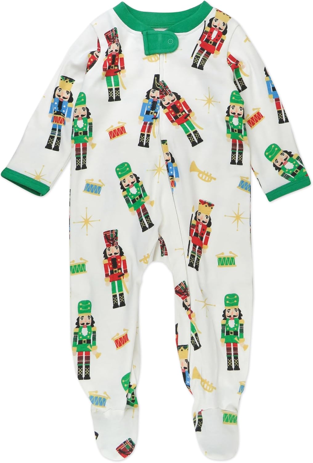 Baby Holiday Sleep & Play Footed One-Piece Pajama Sleeper 100% Organic Cotton 0-3 Months Nutcracker