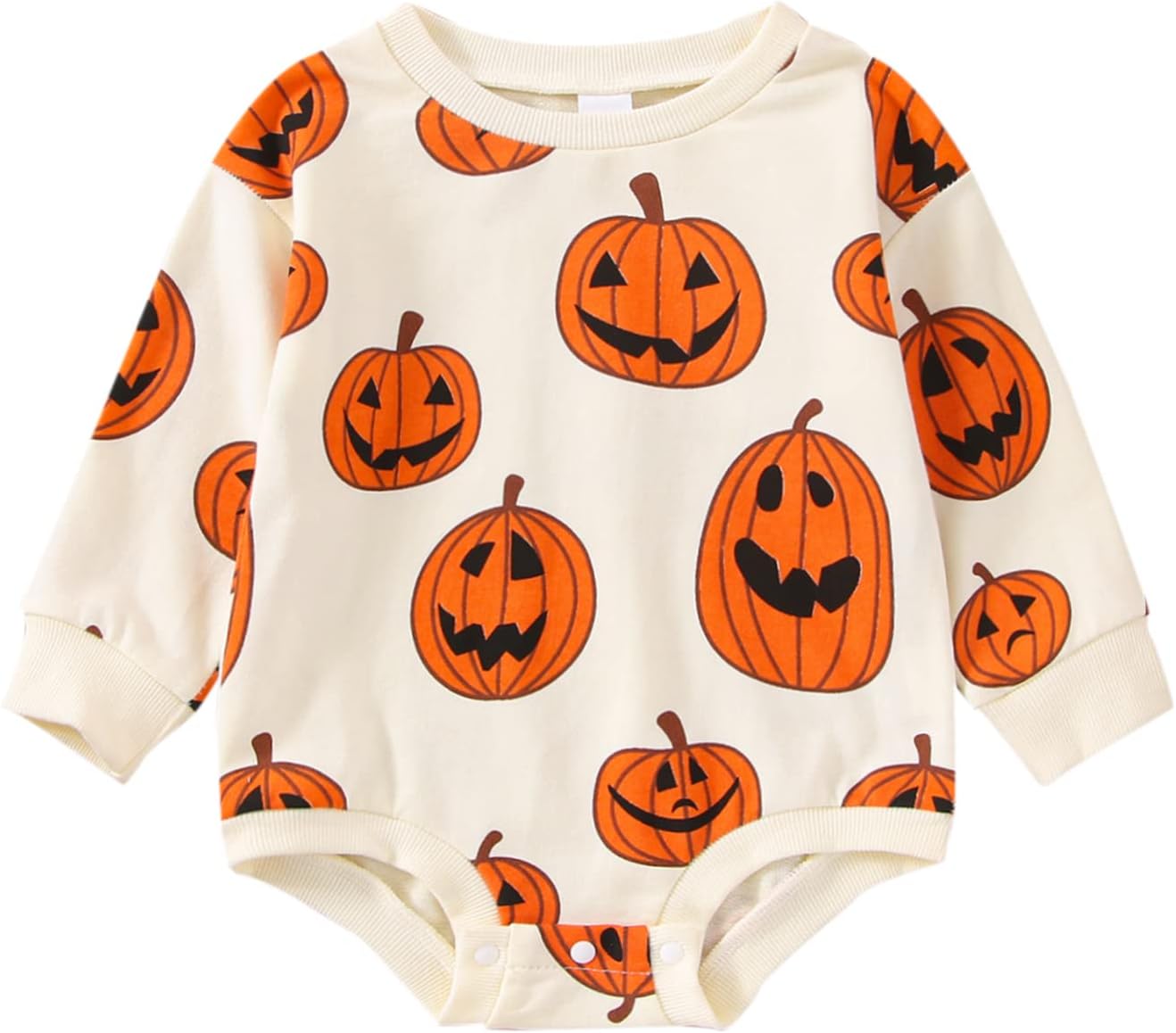 Baby Halloween Outfit Boy Girl Pumpkin Patch Sweatshirt Romper Sweater Shirt Cute Newborn Toddler Clothes Halloween 3-6 Months Ah Halloween Pumpkin Cream