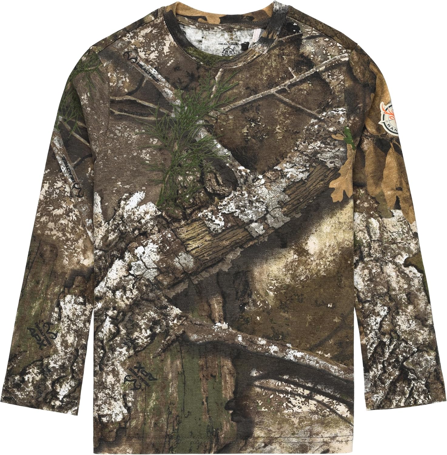 Realtree and Mossy Oak Authentic Youth Camouflage Pattern Long Sleeves Crewneck Tee Shirts for Kids Small Realtree Apx Cotton Blend