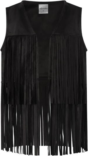 Girls Suede Fringe Vest Sleeveless Boho Tassels Jacket Cardigan (5-12 Years) 5-6 Years Black