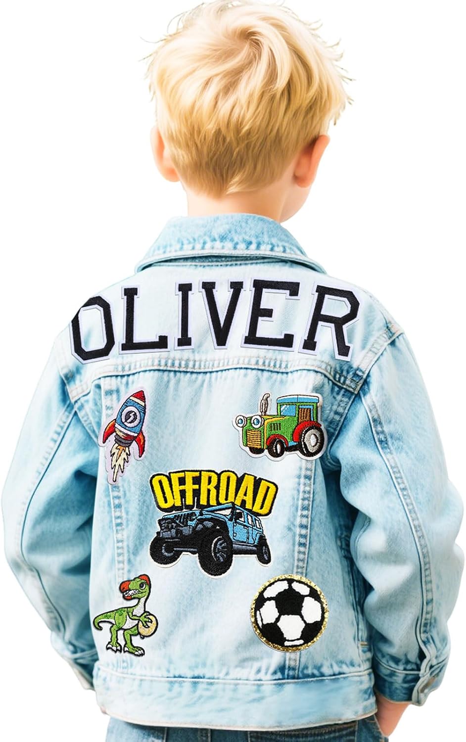 Personalized Kids Denim Jacket with Names, Custom 1-14 Years Old Girls Boys Spring&Fall Outerwear Jackets