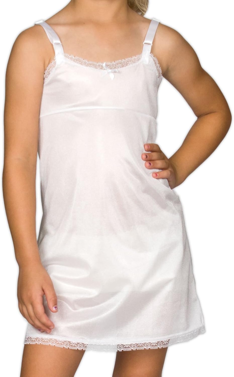 I.C - Collections Little Girls White Simple Empire Waist Slip, 4-6X 10 White