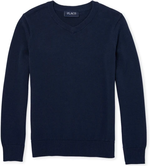 The Children's Place Boys' Long Sleeve V-Neck Sweater XX-Large Tidal Single