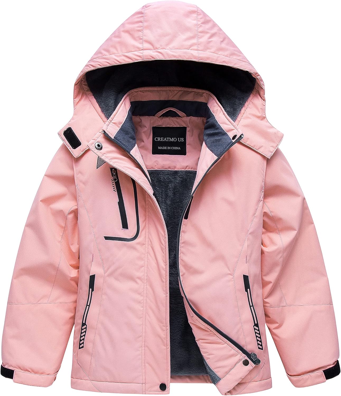 Girl's Waterproof Ski Jacket Warm Winter Snow Coat Windproof Snowboarding Rain Jacket 6-7 Years Pink