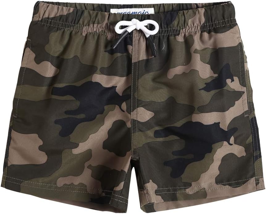 Boys Swim Trunks Toddler Swim Shorts Little Boys Bathing Suit Swimsuit Toddler Boy Swimwear 10-12 Years Camo-green